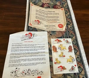 Pfund Welpen Vintage Aufkleber Pflegeblatt Besitzbescheinigung - Bild 1 von 5