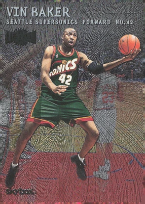 1999-00 Skybox Metal - Vin Baker #150 Super Sonics - Image 1 of 2