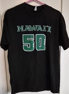 University of Hawaii Rainbow Warriors 50th State Jersey Type T Shirt LARGE L - Picture 1 of 2