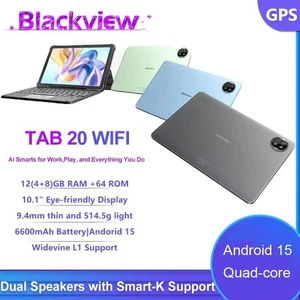 Blackview Tab 20 WiFi Tablet 10.1" HD+ IPS Quad-core UNISOC T310 64GB Android 15 - Picture 1 of 12