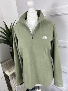 North Face TKA 100 Quarter Zip Fleece L/G Chest Size 38in In Olive Green Shade - Picture 1 of 15