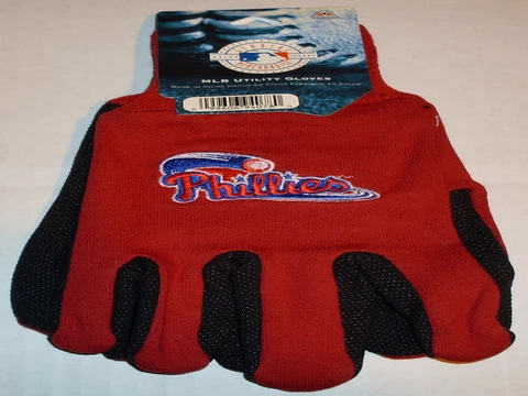 MLB Philadelphia Phillies Utility Gloves Red w/ Black Palm by FOCO Cover