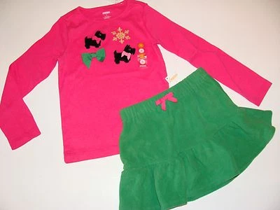 Saia Verde Gymboree Cheery All The Way Meninas Tamanho 4 Top Filhote Cachorro Nova Com Etiqueta  - Imagem 1 de 4