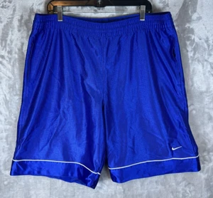 Nike Basketball Shorts Men's Large Blue Pockets Drawstring Elastic Athletic 90's - Picture 1 of 10