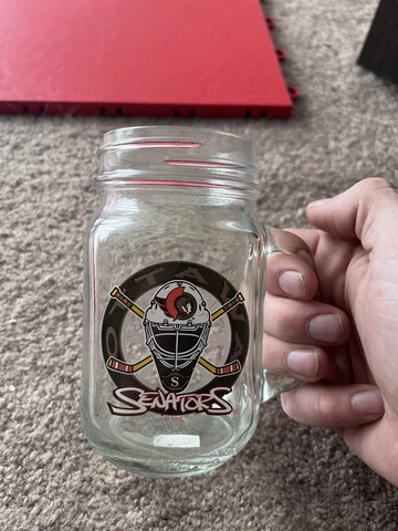 Ottawa Senators glass Beer cup mason jar NHL 90’s Mug. Flawless Cover