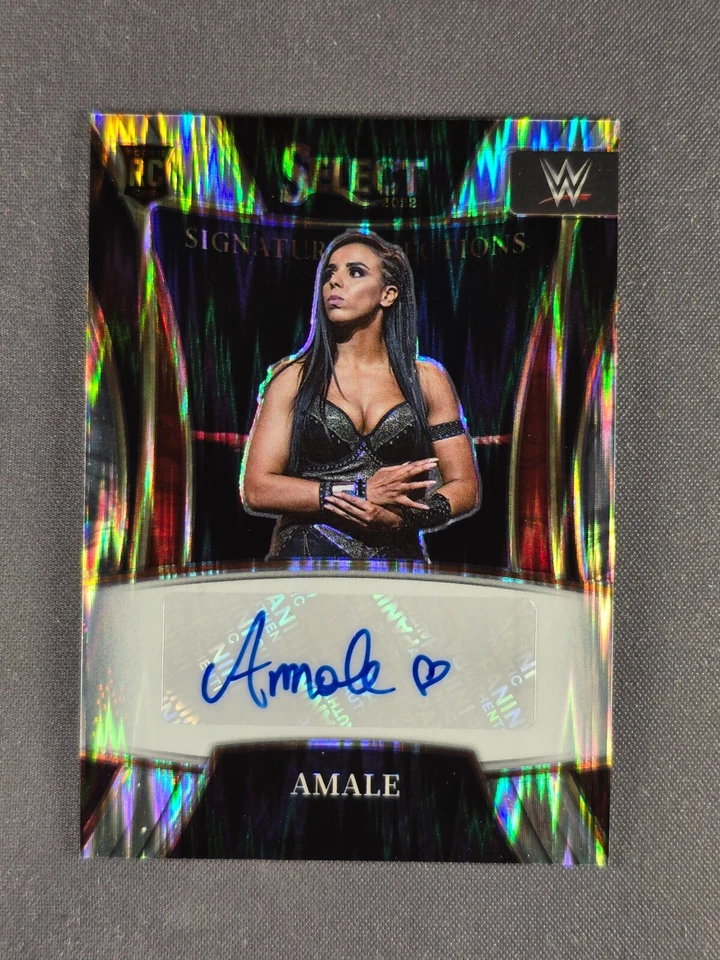 2022 Panini Select WWE Signatures #SN-AML Amale Flash Prizm Auto Rookie Card RC - Image 1 of 2