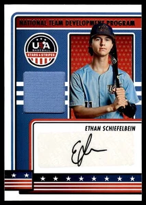 2023 Panini Stars & Stripes ETHAN SCHIEFELBEIN MATERIAL AUTO NTDP-EN - Picture 1 of 2