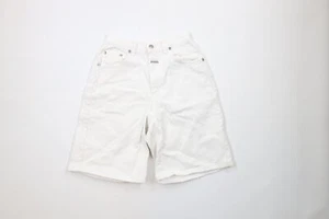 Vintage 90s Streetwear Boys Size 25 Distressed Baggy Denim Jean Shorts White - Picture 1 of 9
