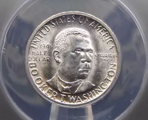 1946 "S" commemorativo *BOOKER T WASHINGTON* mezzo dollaro 50c ANACS MS65 #266 BTW - Foto 1 di 5