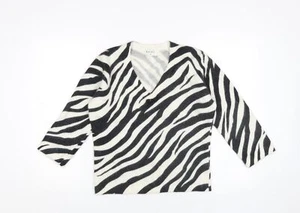 Kaliko Women’s Multicolour Zebra V-Neck Jumper - Picture 1 of 12