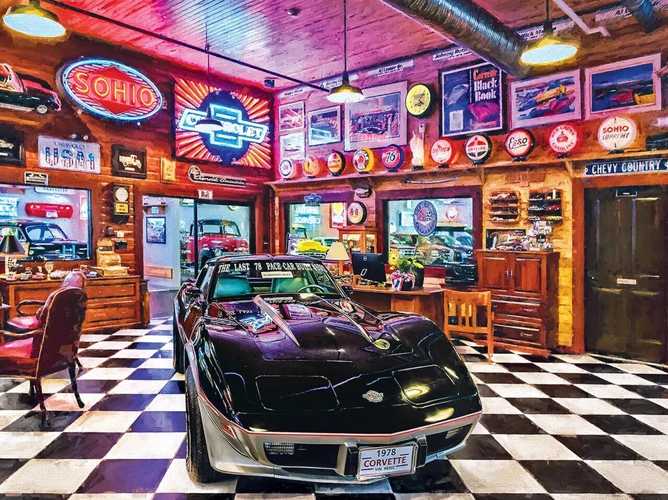 Jigsaw Puzzle Vehicle Black Beauty 1978 Chevrolet Corvette PaceCar 750 piece NEW - Image 1 of 1