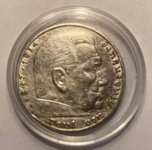 Münze 5 Mark Paul von Hindenburg 1936 Deutsches Reich - Bild 1 von 7