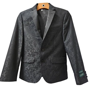 Rare New 12R Ralph Lauren Boys EveningJacket Blazer Black BrocadeFormal Tux Vest - Picture 1 of 18