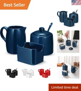 Compact Sugar Bowl and Creamer Pitcher Set - Stylish Coffee Serving Essentials - Picture 1 of 9