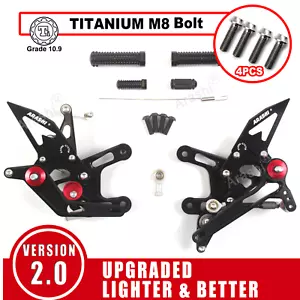 Juegos traseros ajustables + pernos de montaje para Kawasaki Ninja ZX-10R 2021-2024 ZX10R - Imagen 1 de 10