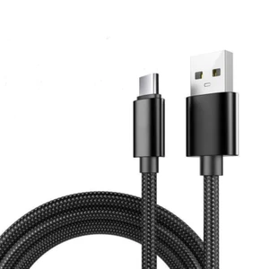 Cable carga rapida Tipo C aluminio nylon trenzado movil tablet 1m negro USB-C - Imagen 1 de 5