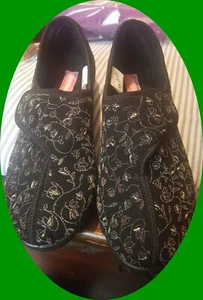 ZAPATOS MUJER CASA ZAPATILLAS TALLA 8 NEGRO/COLOR DISEÑOS LAVABLES SECRETO - Imagen 1 de 5