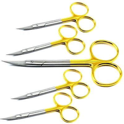 5x Iris Scissors curved tip 4.5'' TC surgical Dental surgery 11,5 cm - Image 1 of 4