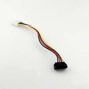 IDE 4 Pin Female Molex to SATA 15 Pin Female 90 Degree HDD Power Adapter Cable - Picture 1 of 6