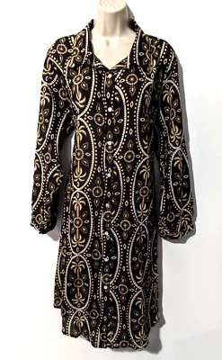 Haute Hippie Womens Long Sleeve Button Front Shirt Dress Sz XL Cotton Semi Sheer - Image 1 of 4