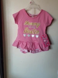 Real Love Baby Mädchen Outfit MOMMY IS MY BESTIE Oberteil und Shorts 24 M - Bild 1 von 6