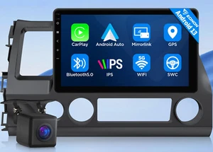 For Honda Civic 2006-2011 10.1" Android 13 Car Radio Stereo GPS Navi CarPlay SWC - Picture 1 of 24