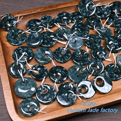 10pair Natural Snowflake Green Blue Guatemalan jadeite Light blueness GradeDonut - Изображение 1 из 4