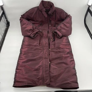 VINTAGE Eddie Bauer Gänsedaunenmantel Damen Medium Burgund Puffer Parka 90s - Bild 1 von 7