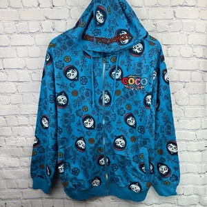 Chaqueta con Capucha Disney Coco Azul Miguel Bordada Letras Talla Mediana NUEVA SIN ETIQUETAS - Imagen 1 de 13