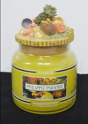 Yankee Candle 14.5oz Pineapple Paradise with fancy pineapple themed lid unburned - Image 1 of 4