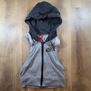 NIKE Full Zip Up Hoodie Gym Gr. M Damen Workout Trainingsweste grau Baumwolle  - Bild 1 von 7