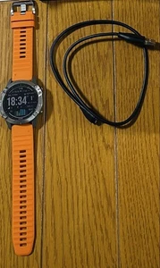 Garmin Fenix 6 Ti Gray Sapphire Orange Band Betrieb bestätigt aus Japan - Bild 1 von 4