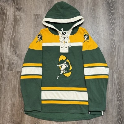 Sudadera pulóver con cordones estilo hockey de Green Bay Packers para hombre XXL estilo vintage Foto 1 de 4