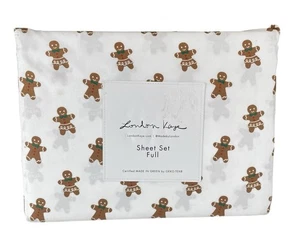 London Kaye FULL 4pc Sheet Set Gingerbread Christmas 100% Soft Microfiber NEW - Picture 1 of 4