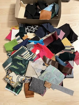 Stoffreste Paket Basteln Baumwolle Kunstleder Konvult 890g - Bild 1 von 4