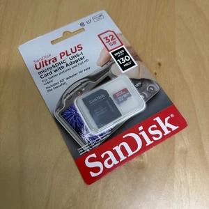 SanDisk Ultra Plus 32 GB SD Memory Card microSDHC UHS-1 Card w/Adapter NEW - Picture 1 of 9