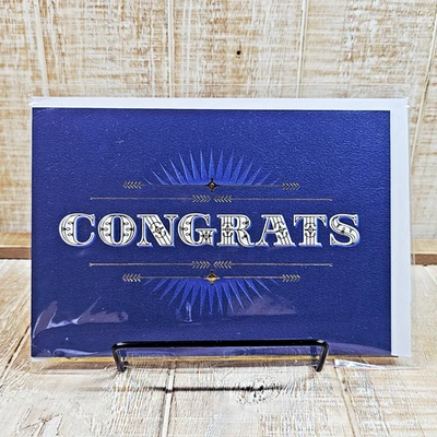 Hallmark Congratulations Greeting Card 5x7 Blue Gold Signature - Image 1 of 4
