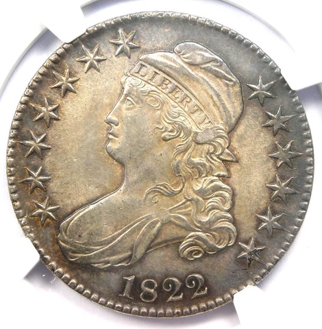 1822 Capped Bust Half Dollar 50C - Certified NGC AU Details - Rare Date Coin! Cover