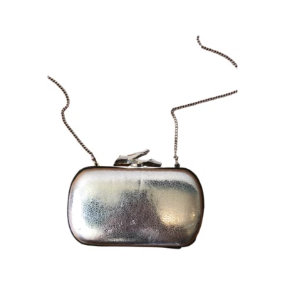 Cartera clutch DVF Diane Von Furstenburg gris/plateada Foto 1 de 4