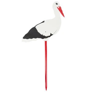 XXL Storch zur Geburt für Draußen aus Holz 100 cm Größe Gartenstecker Kindsbaum - Bild 1 von 5