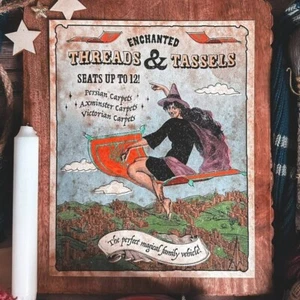 Wizarding Trunk Harry Potter Enchanted Threads & Tassels Flying Carpet Print NEW - Picture 1 of 2