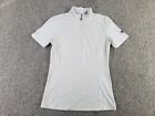 Goode Rider Women's Polo Shirt Short Sleeve M White 1/4 Zip Cotton Blend