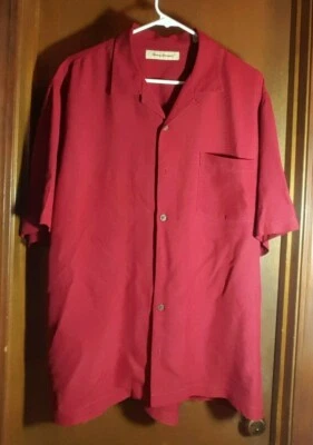 Tommy Bahama Camisa Hawaiana Abotonada (Ligeramente Usada) 100% Seda Foto 1 de 4