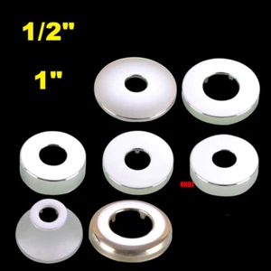 1/2" 1" Stainless Valve Hose Tap Cover Collars Faucet Pipe Hole Decorative Caps - Picture 1 of 12