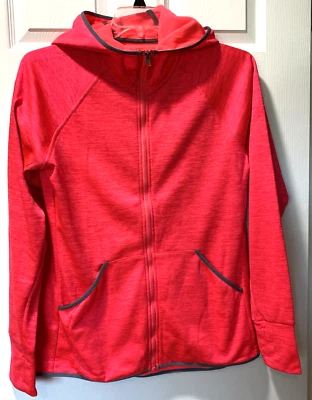Chaqueta con Capucha Hanes Sport Cremallera Naranja Neón Ligera Atlética Talla L NUEVA Foto 1 de 4