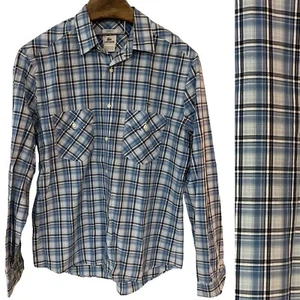 Lacoste Modern Fit Herren Blau Weiß Kariert Knopfleiste Pattentasche Western Hemd 42 - Bild 1 von 13