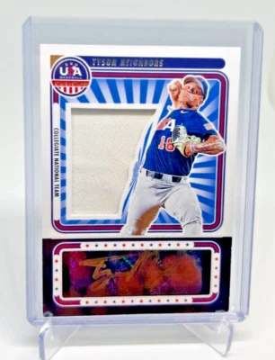 2024 Panini Stars & Stripes TYSON NEIGHBORS RC Jersey Patch AUTO 50/50 Damaged - Image 1 of 2