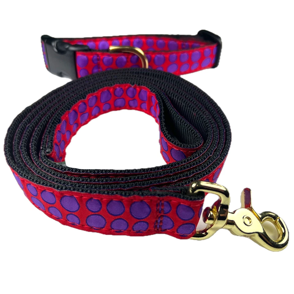 Combo de correa para collar de perro Up Country Big Dots. Correa de 6 pies cuello MED 12"-18" NUEVO Foto 1 de 1