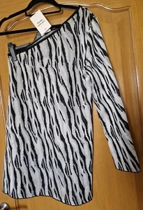 H&M women's one shoulder Mini dress Size 12 - Picture 1 of 2