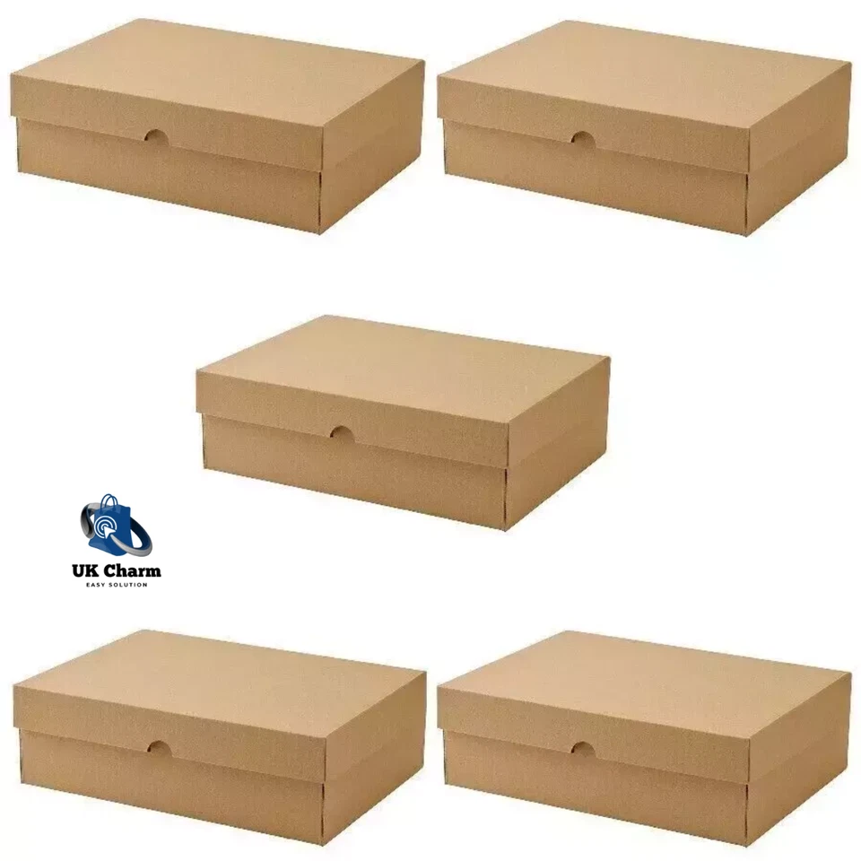 5x Cardboard Storage Boxes with Lids Stackable Underbed Office Home Organiser - Image 1 of 4
